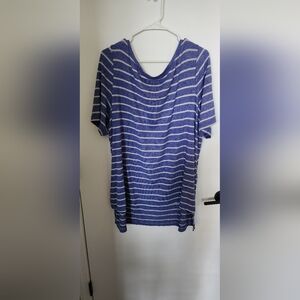 Lane Bryant Blue and White Striped Tunic